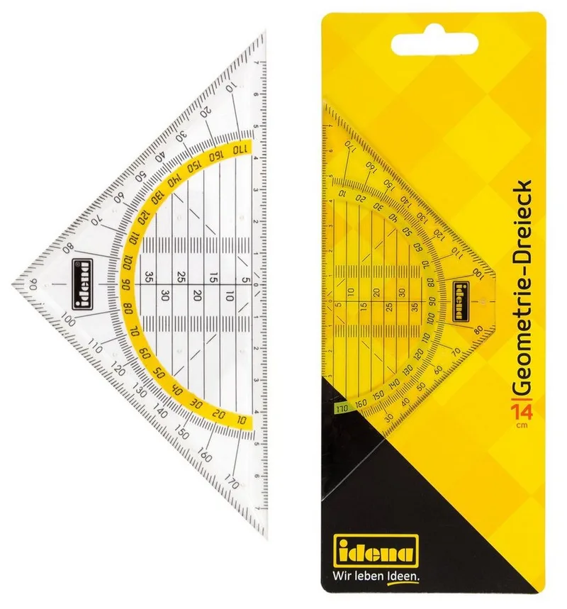 Geodreieck Idena 602035 - Geometrie-Dreieck aus Kunststoff mit Lineal und Winkelm fra Idena – produktbillede