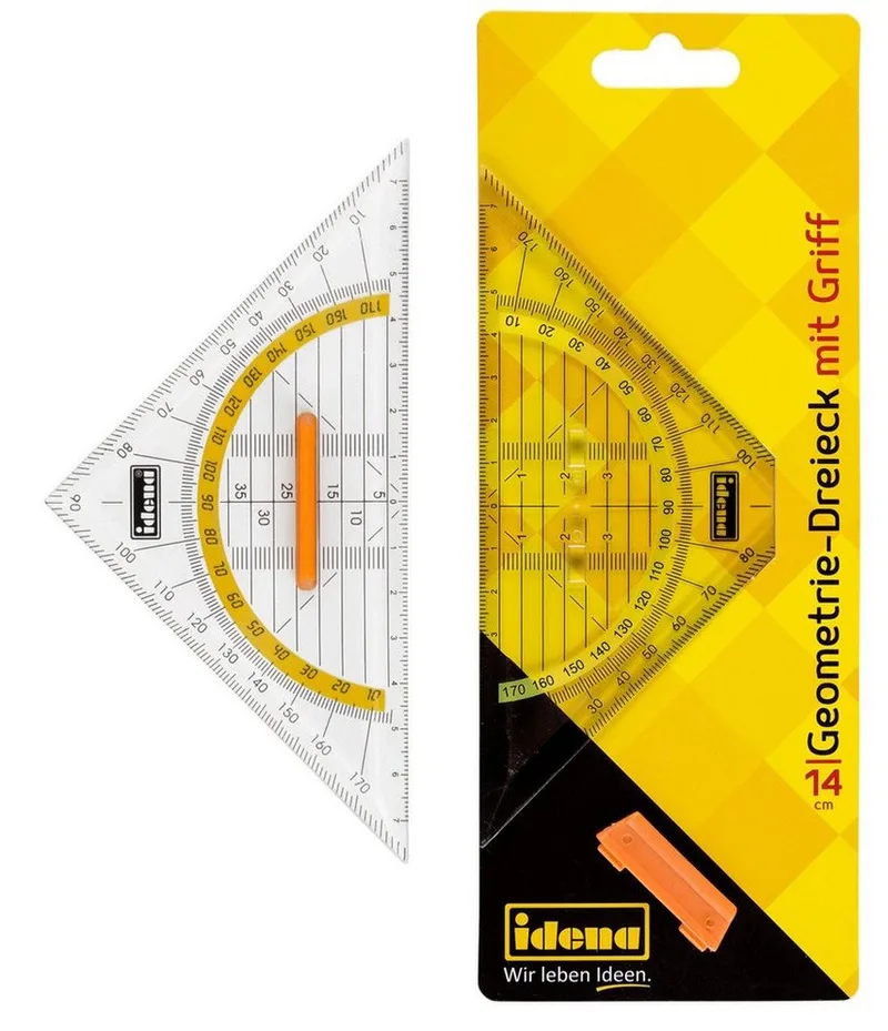 Geodreieck Idena 602403 - Geometriedreieck mit Griff, 14 cm, transparent de Idena – photo produit