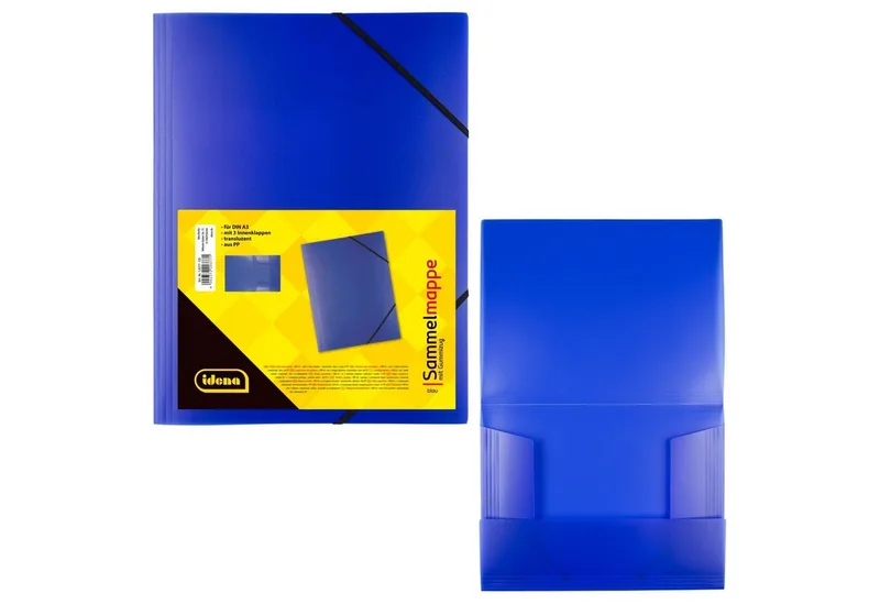 Hefter Idena 10377 - Sammelmappe mit Gummizug für DIN A3, aus Polypropylen van Idena in Blauw – productfoto