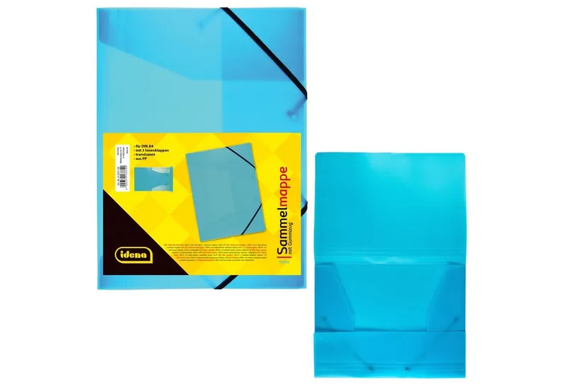 Hefter Idena 213374 - Sammelmappe mit Gummizug für DIN A4, aus Polypropylen von Idena in Blau – Produktfoto