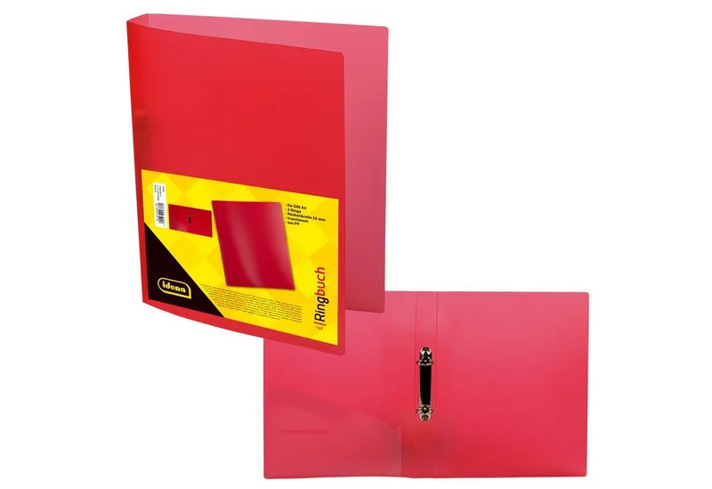 Hefter Idena 224336 - Ringbuch DIN A4, aus PP, 2 Ringe, 35 mm Rückenbreite de Idena en Rouge – photo produit