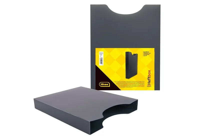 Hefter Idena 225163 - Heftbox für DIN A4, Hochformat, aus PP, Füllhöhe 4 cm by Idena in Black – product photo