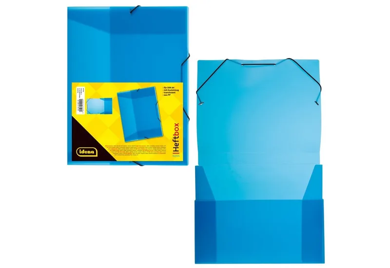 Hefter Idena 225167 - Heftbox für DIN A4 mit Gummizug, aus PP, Füllhöhe 3,5 by Idena in Blue – product photo