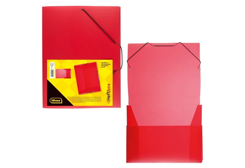 Hefter Idena 225405 - Heftbox für DIN A4 mit Gummizug, aus PP, Füllhöhe 3,5 de Idena en Rouge – photo produit