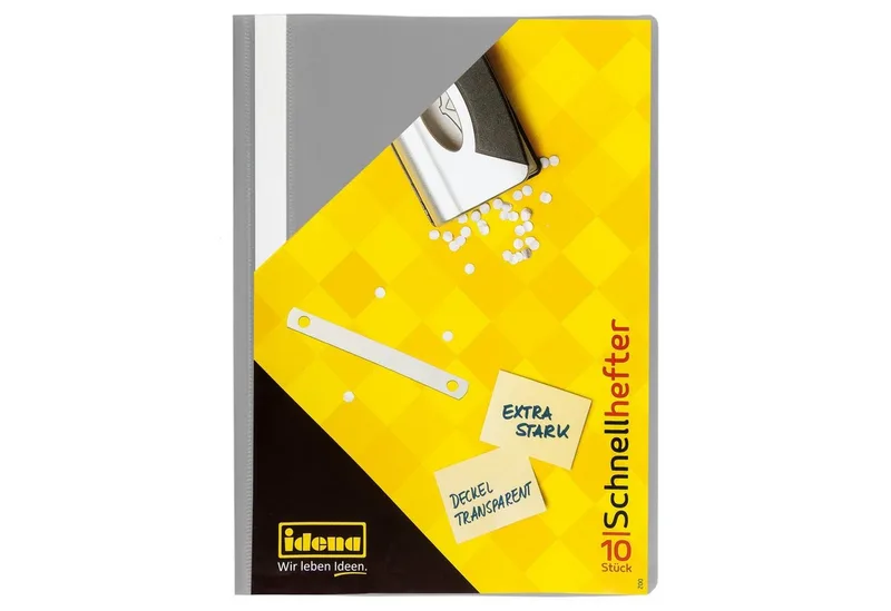 Hefter Idena Schnellhefter A4 PP dunkelgrau extra stark de Idena en Gris – photo produit