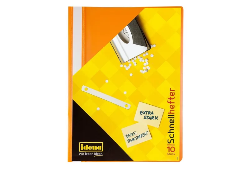 Hefter Idena Schnellhefter A4 PP extra stark von Idena in Orange – Produktfoto