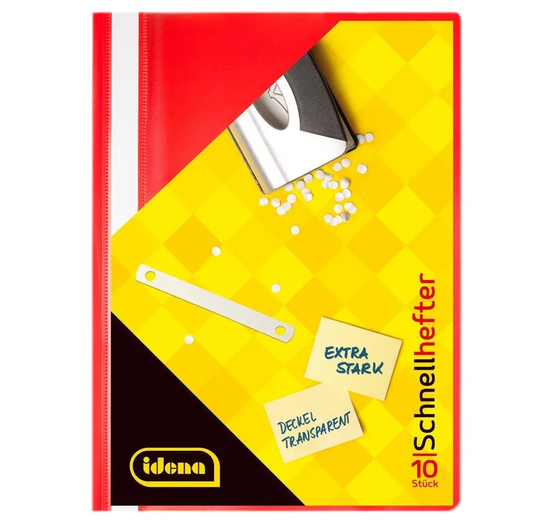 Hefter Idena Schnellhefter A4 PP extra stark van Idena in Rood – productfoto