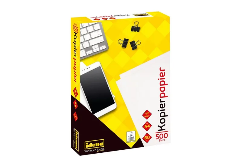 Kopierpapier Idena Kopierpapier A4 80g 500 Blatt de Idena en Blanc – photo produit
