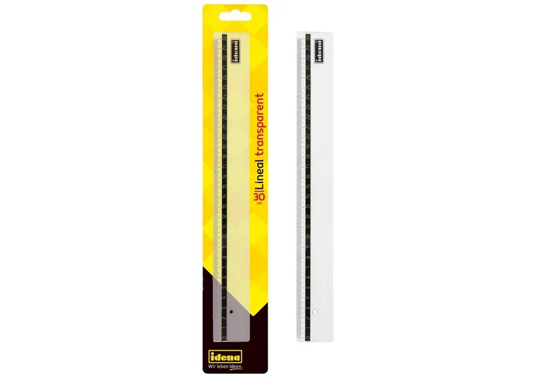 Lineal Idena 602023 - Kunststoff-Lineal mit 30 cm Länge, Millimeter- und de Idena en Blanc – photo produit