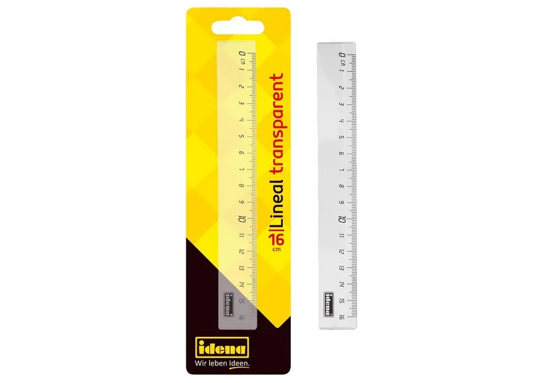 Lineal Idena 602052 - Kunststoff-Lineal mit 16 cm Länge, Millimeter- und de Idena en Blanc – photo produit