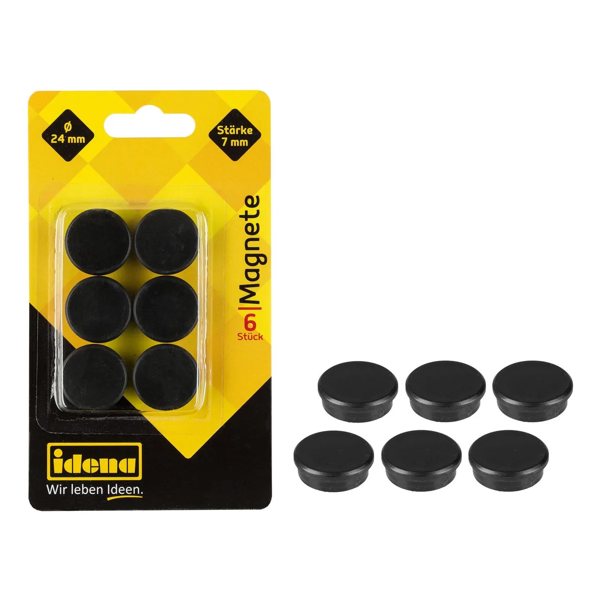 Magnete Ø 2,4 x 0,7 schwarz fra Idena – produktbillede