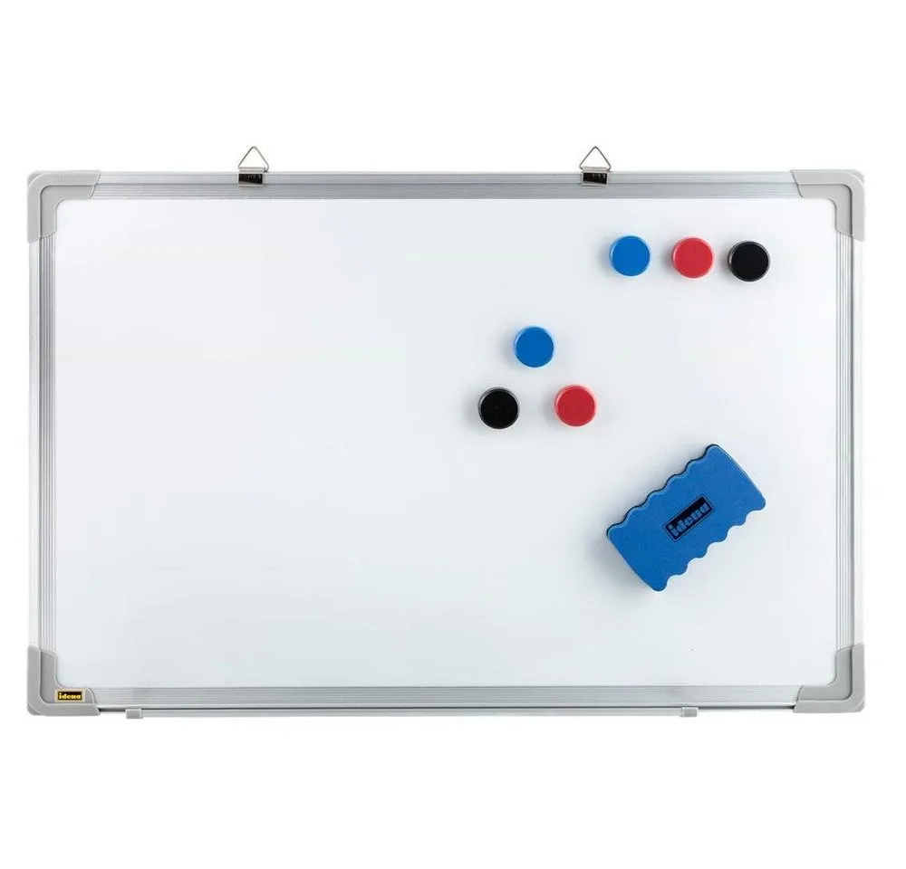 Magnettafel, mit Alurahmen, 40 x 60 cm, mit 6 Magneten, für Whiteboard-Marker fra Idena i Hvid – produktbillede
