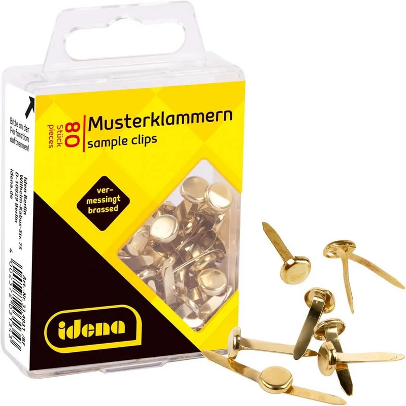Marker Idena Musterklammern vermessingt 80 Stück – Hängebox by Idena – product photo