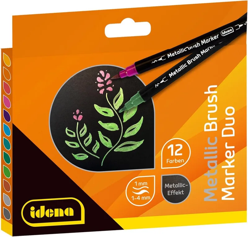 Marker Metallic Brush Marker Set - 12 schimmernde Farben für kreative Projekt by Idena – product photo
