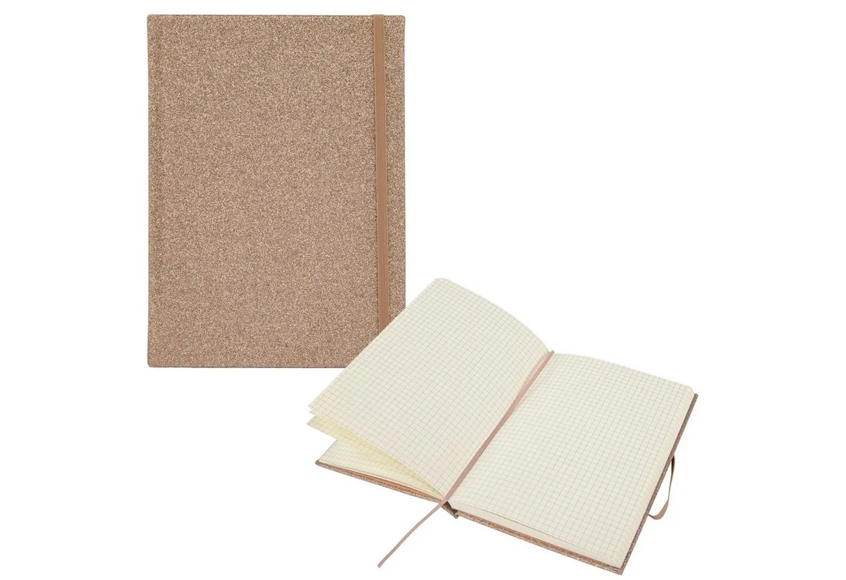 Notizbuch Notizbuch Glitter champagner - kariert, 100 g/m² von Idena in Gold – Produktfoto