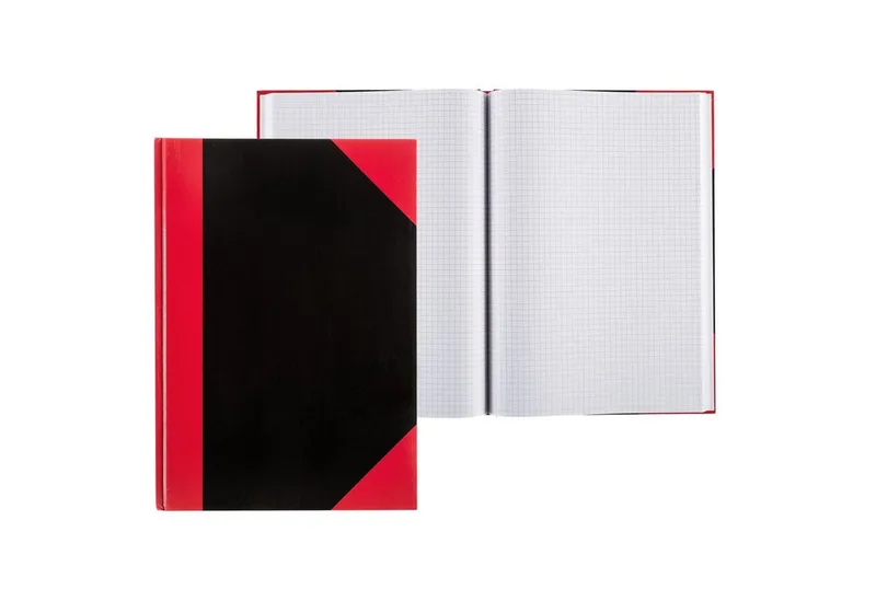 Notizbuch Notizbuch - kariert, DIN A5, Hardcover, 70 g/m² by Idena in Red, Black – product photo