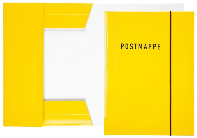 Organisationsmappe Postmappe - DIN A4, Glanzkarton von Idena in Gelb – Produktfoto