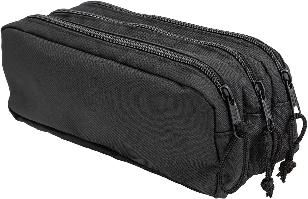 Pennen etui 3 vakken zwart - 23x9x10 cm fra Idena – produktbillede