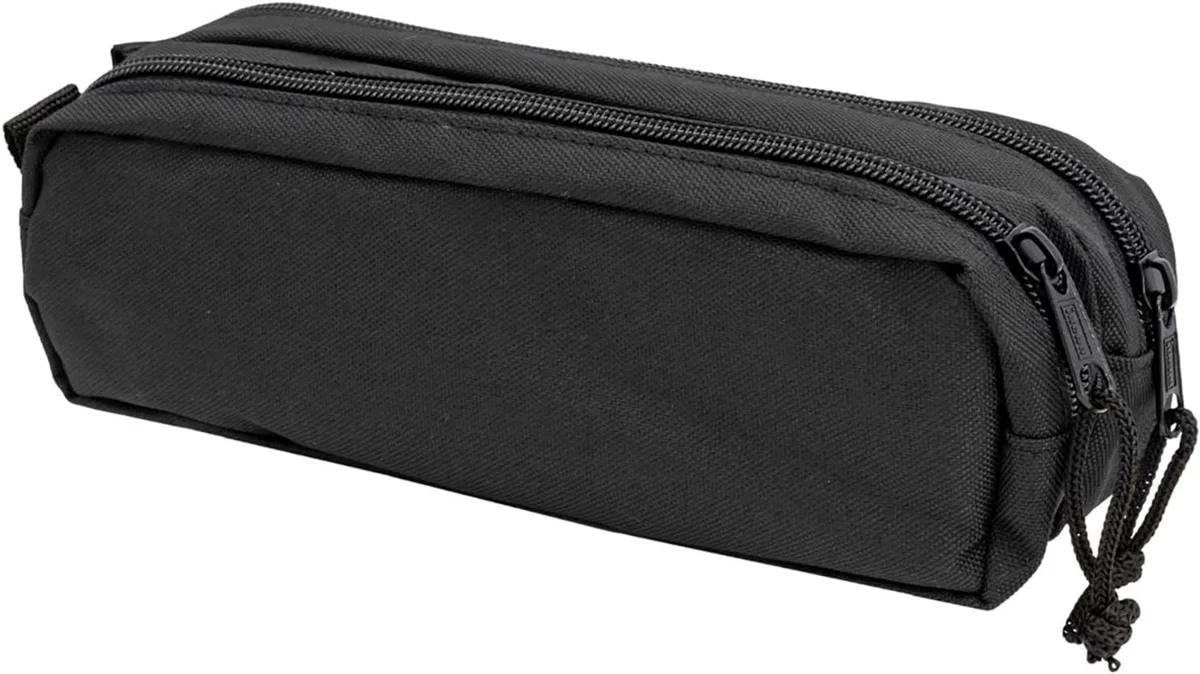 Pennen Etui Zwart - 2 Vakken, 23x9x7.5 cm fra Idena – produktbillede