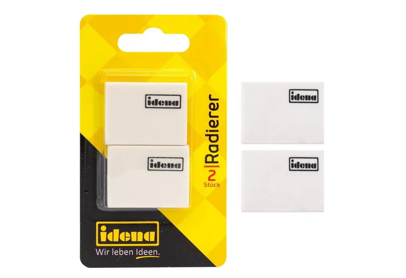 Radiergummi Idena 522058 - Radierer für Bleistift, 2 Stück de Idena en Blanc – photo produit