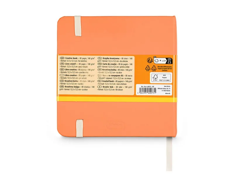 Skizzenbuch Idena Skizzenbuch 80 Seiten 140g/m² 12,5x12cm by Idena in Orange – product photo