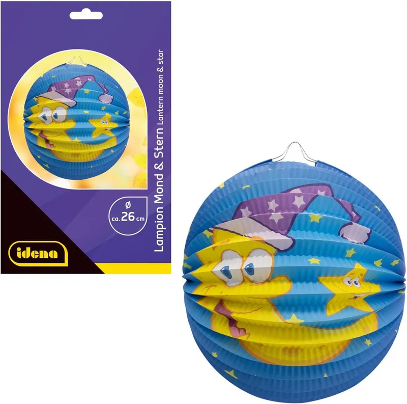 Umzugslaterne Idena Mond & Sterne Laterne aus FSC-zertifiziertem Papier Ø26cm - Prem by Idena – product photo