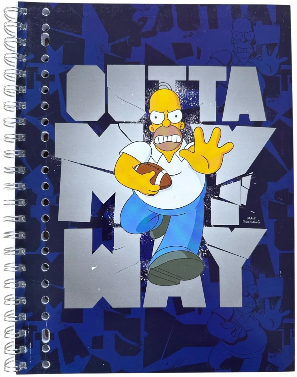 Collegeblok A4 gelinieerd “Homer Simpson Rugby” – 80 pagina’s, spiraalbinding fra Interstat i Blå – produktbillede