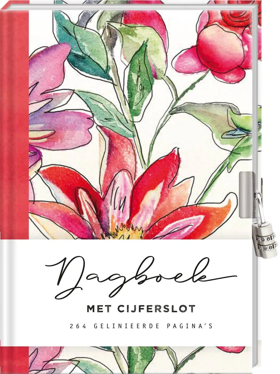 Dagboek met cijferslot voor volwassenen - Flower från Interstat i Flerfärgad – produktbild