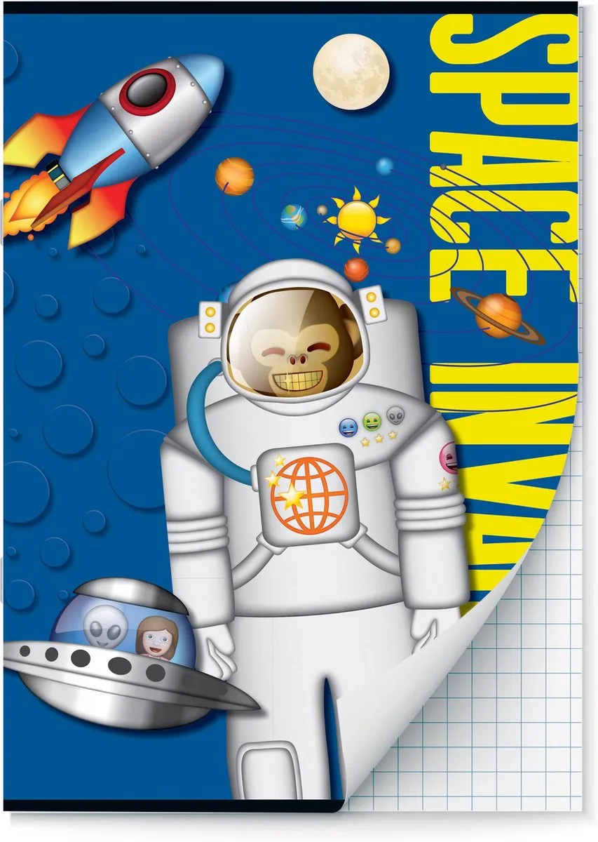 Emoji - Space Monkey schriften Ruit 10 mm A4 - 2 stuks fra Interstat i Flerfarvet – produktbillede