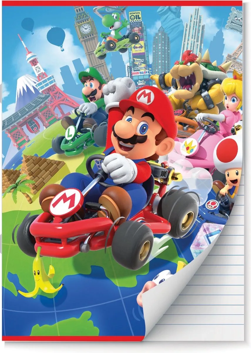 Mario Kart schriften Lijn A4 - 2 stuks fra Interstat i Flerfarvet – produktbillede