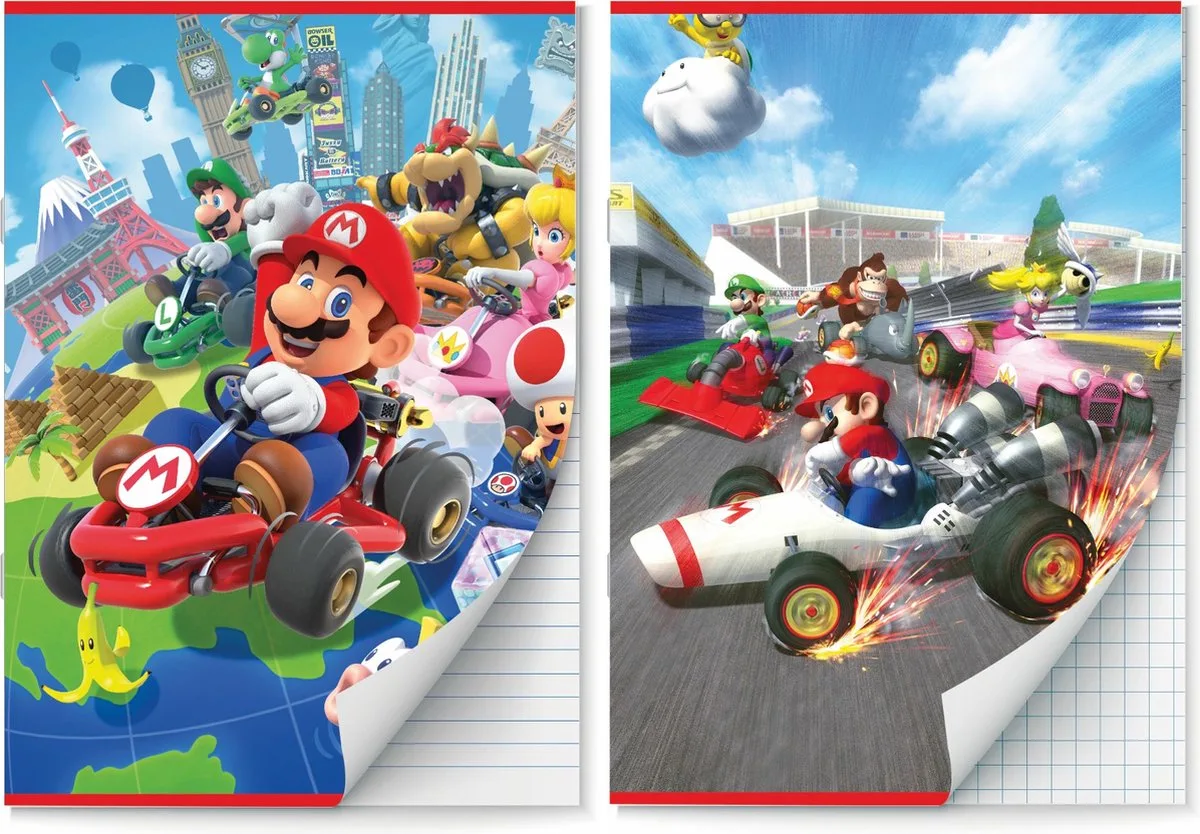 Mario Kart schriften Lijn en Ruit 10 mm A4 - 4 stuks de Interstat en Multicolore – photo produit