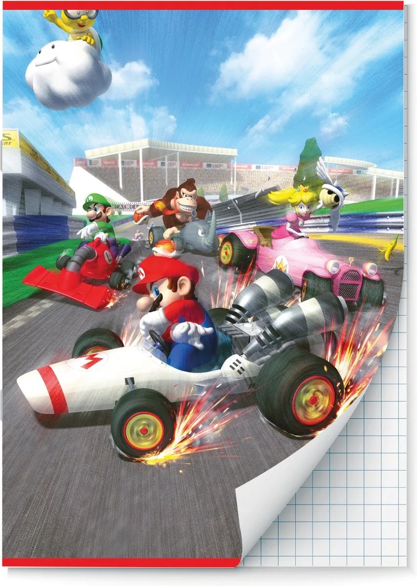 Mario Kart schriften Ruit 10 mm A4 - 4 stuks de Interstat en Multicolore – photo produit