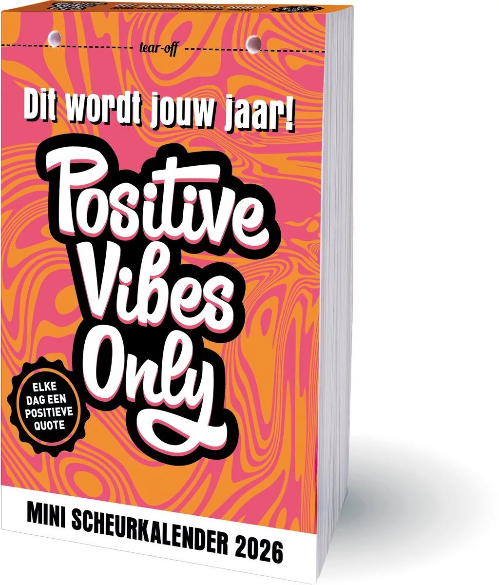 Positive Vibes Only Mini Scheurkalender 2026 från Interstat i Orange – produktbild