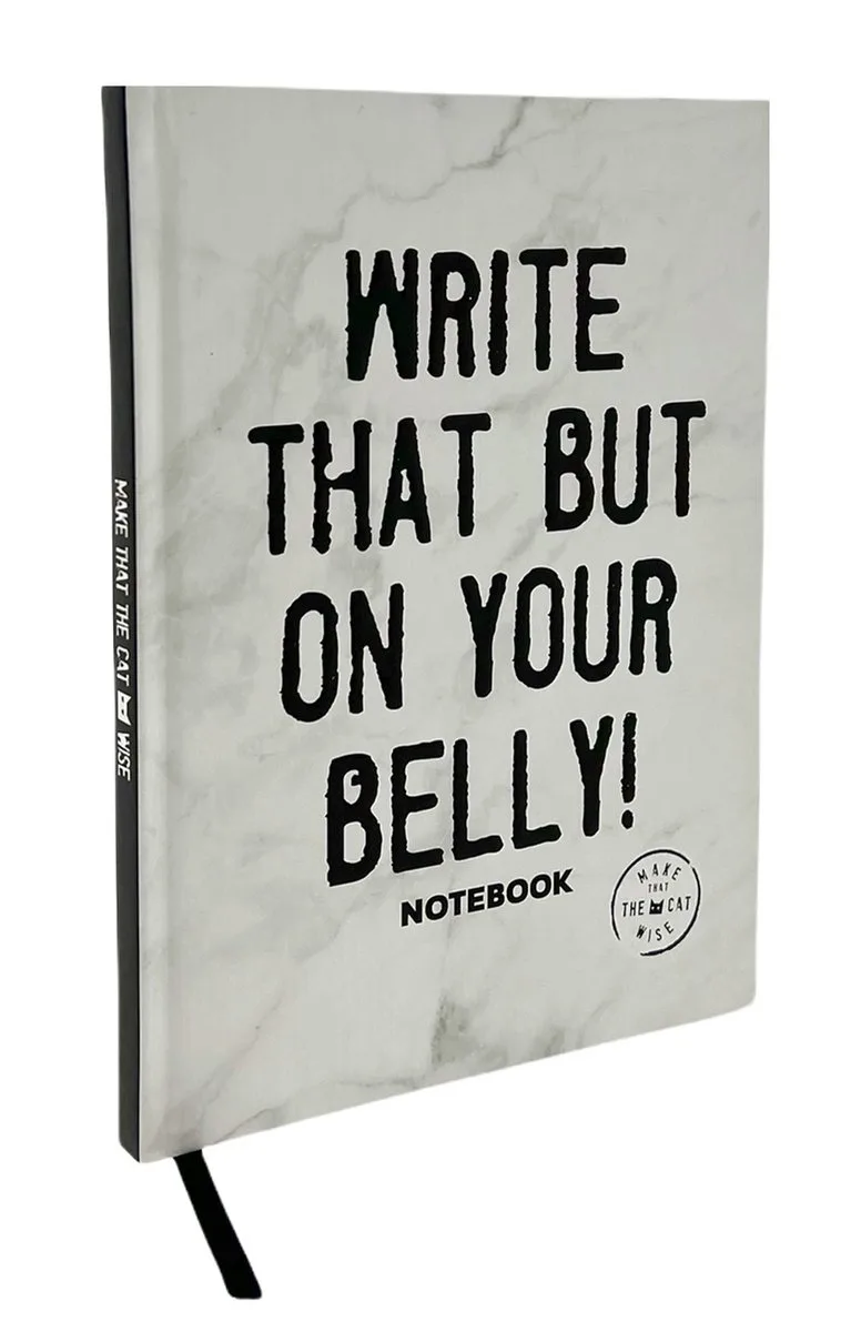 Schrift - Notebook - Lijntjes - Hardekaft - Make That The Cat Wise – A5 de Interstat en Blanc – photo produit