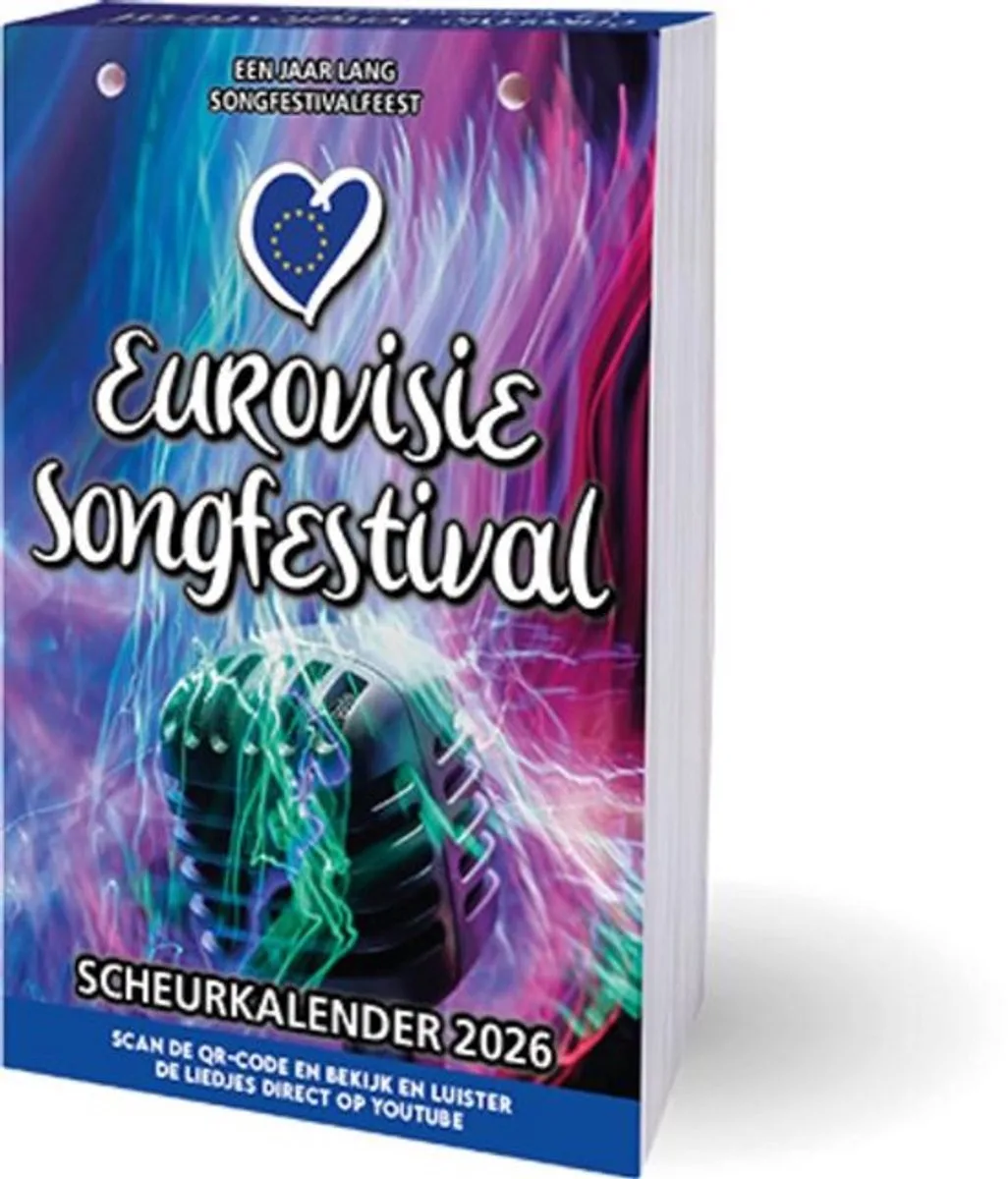 Songfestival Scheurkalender 2026 de Interstat en Zwart wit – photo produit