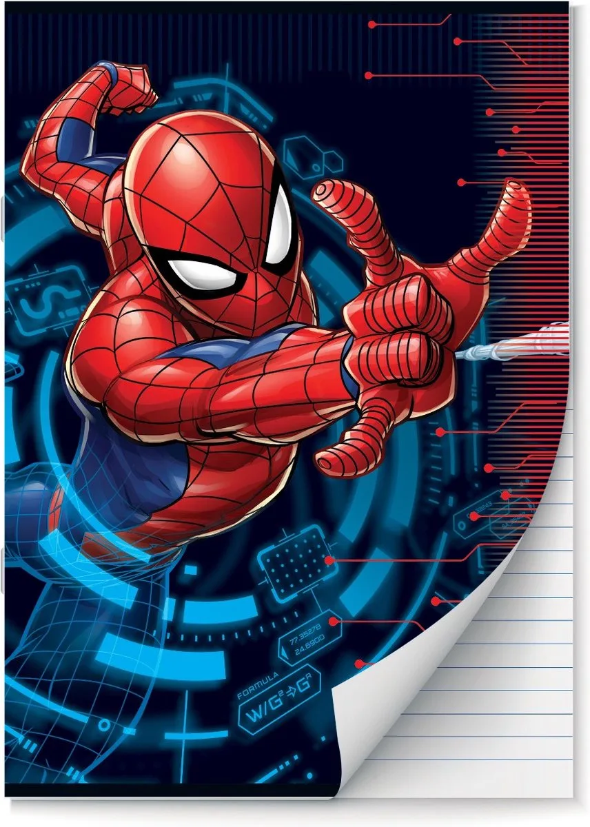 Spider-Man schriften Lijn A4 - 4 stuks de Interstat en Multicolore – photo produit