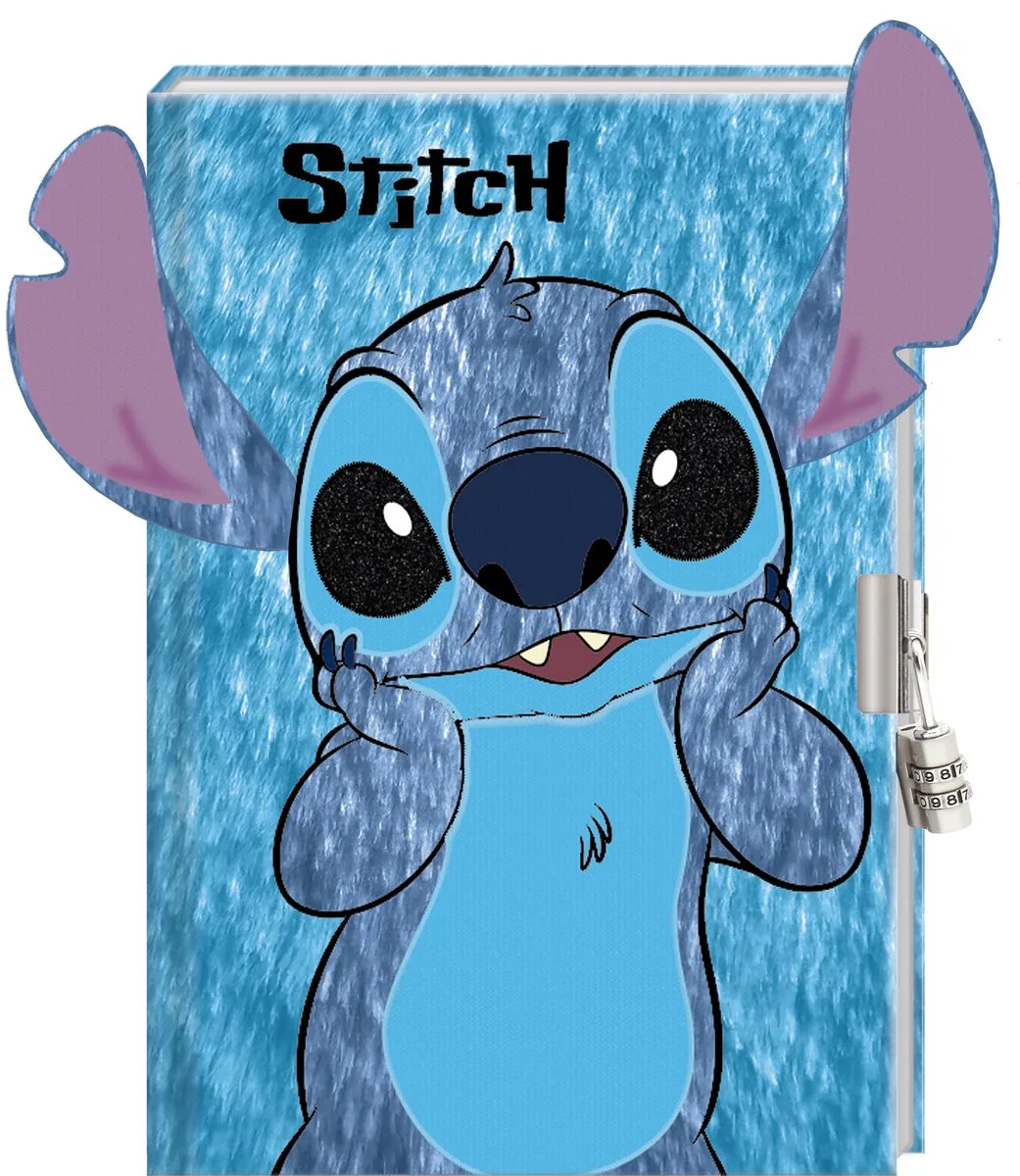 Stitch Pluche Dagboek met Cijferslot fra Interstat i Blå – produktbillede