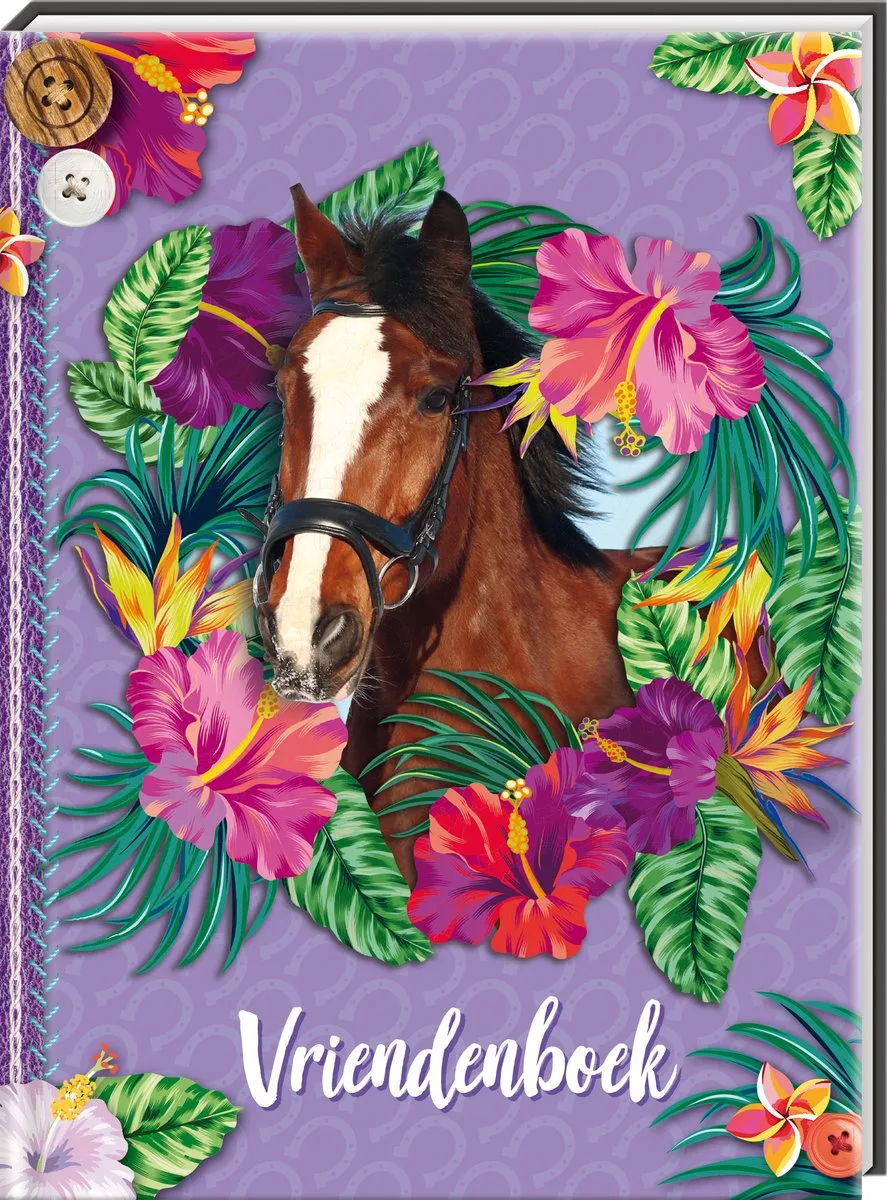 Vriendenboek Paarden från Interstat i Lila – produktbild