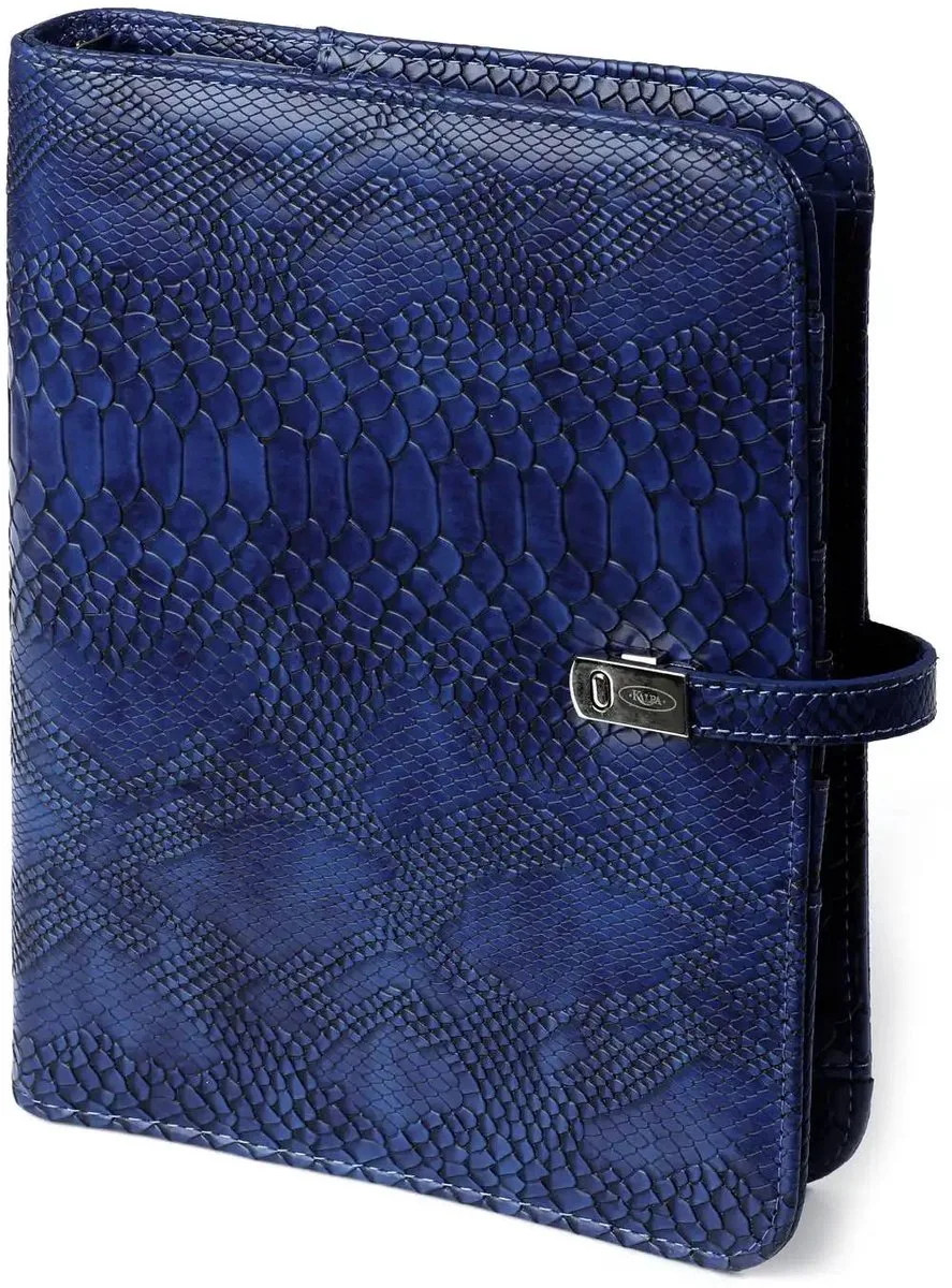 1011-75 A5 Ringband Agenda 1 week per 2 paginas 2026-2027-2028 fra Kalpa i Croco Indigo – produktbillede