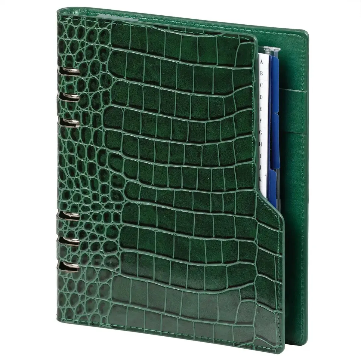 1016-09 hervulbare A5 Planner Organizer Compact Croco Groen 1 week per 2 paginas 2026-2027-2028 fra Kalpa i Croco Bosgroen Compact – produktbillede