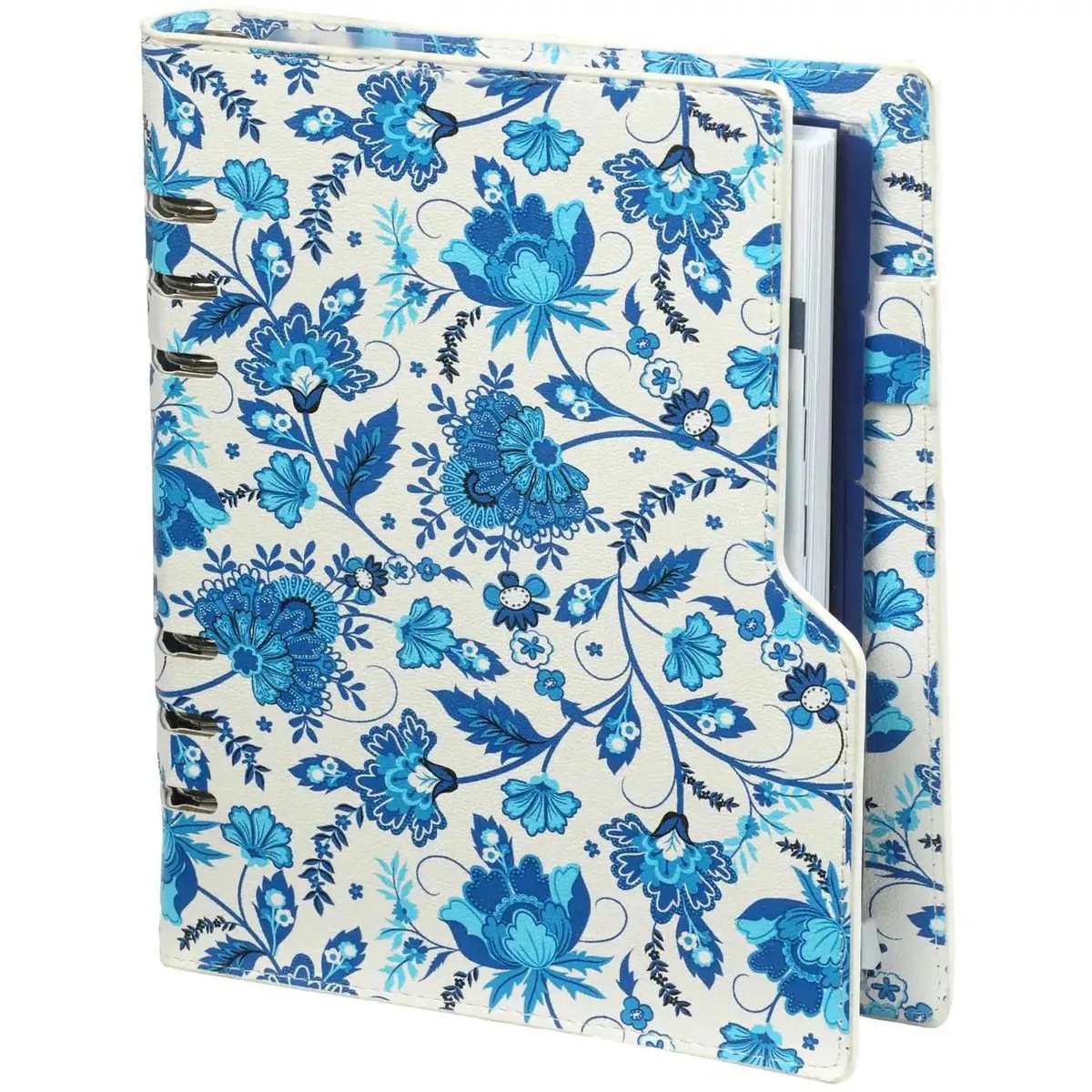 1016-78 Clipbook A5 Ringband Organizer Delftsblauwe bloemen 1 week per 2 paginas 2026-2027-2028 fra Kalpa i Delfts Blauw Compact – produktbillede