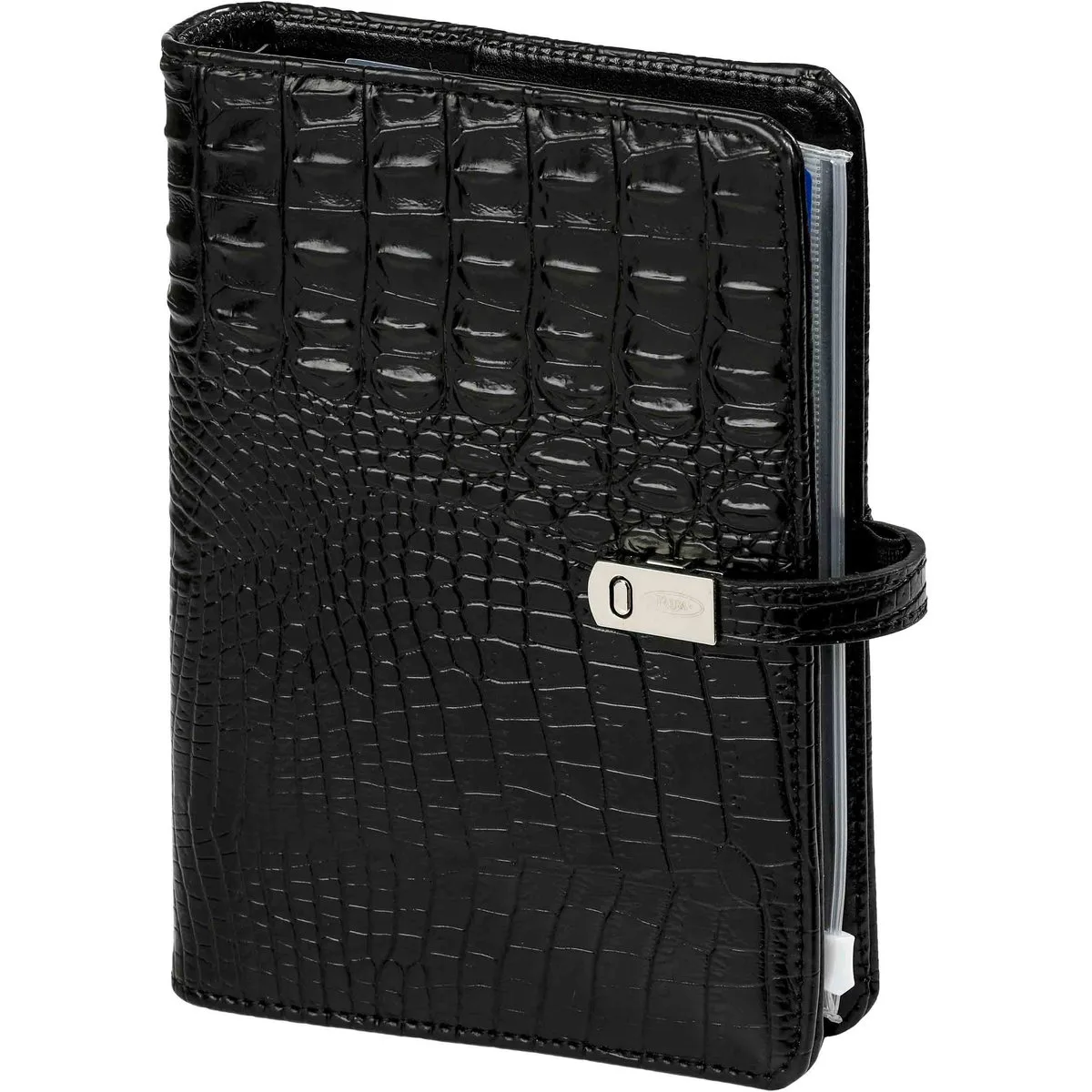1111-03 Personal organizer 1 week per 2 paginas 2026-2027-2028 fra Kalpa i Aligator Zwart – produktbillede