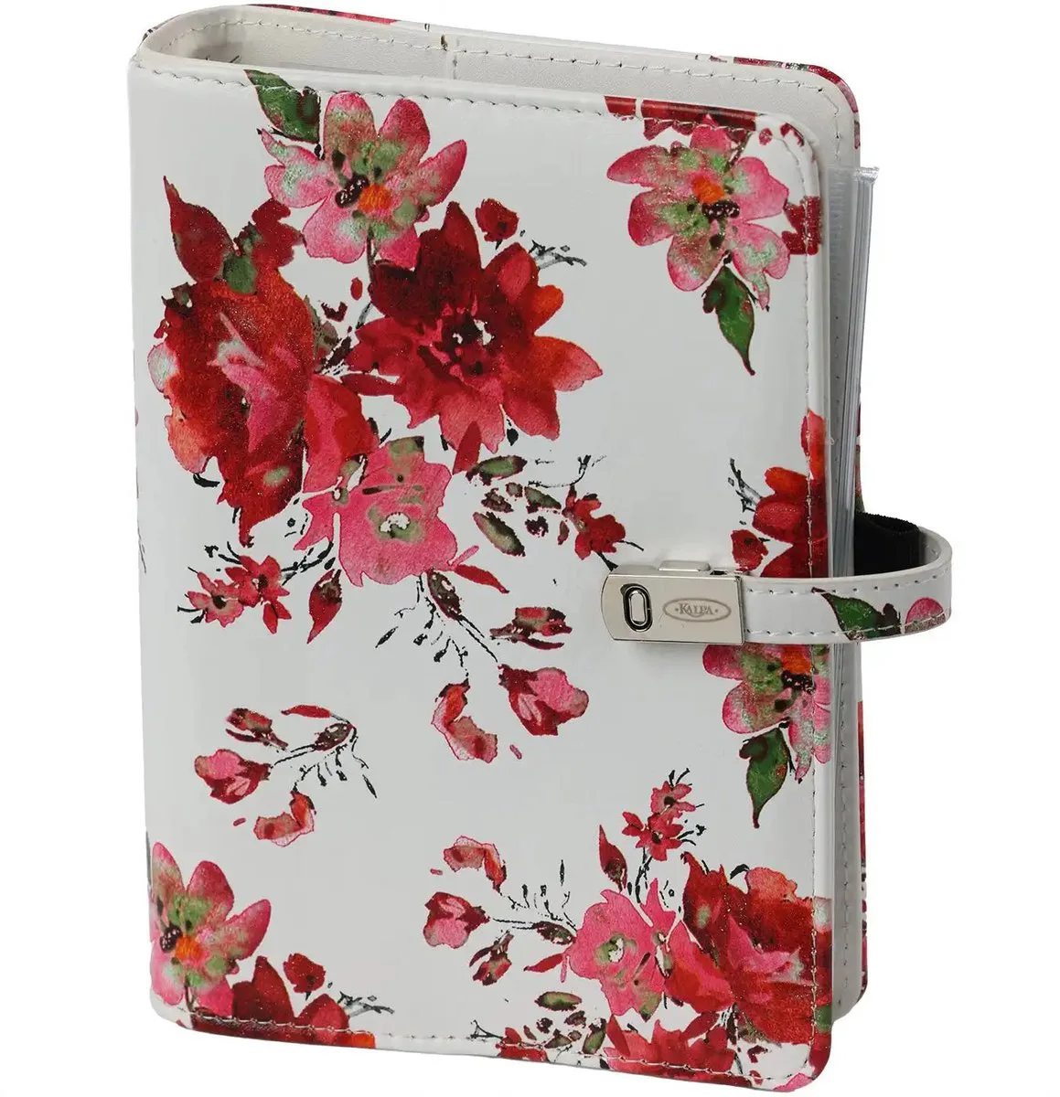 1111-15 Personal Organizer Ringband Rode bloemen 1 week per 2 paginas 2026-2027-2028 fra Kalpa i Rode Roos – produktbillede