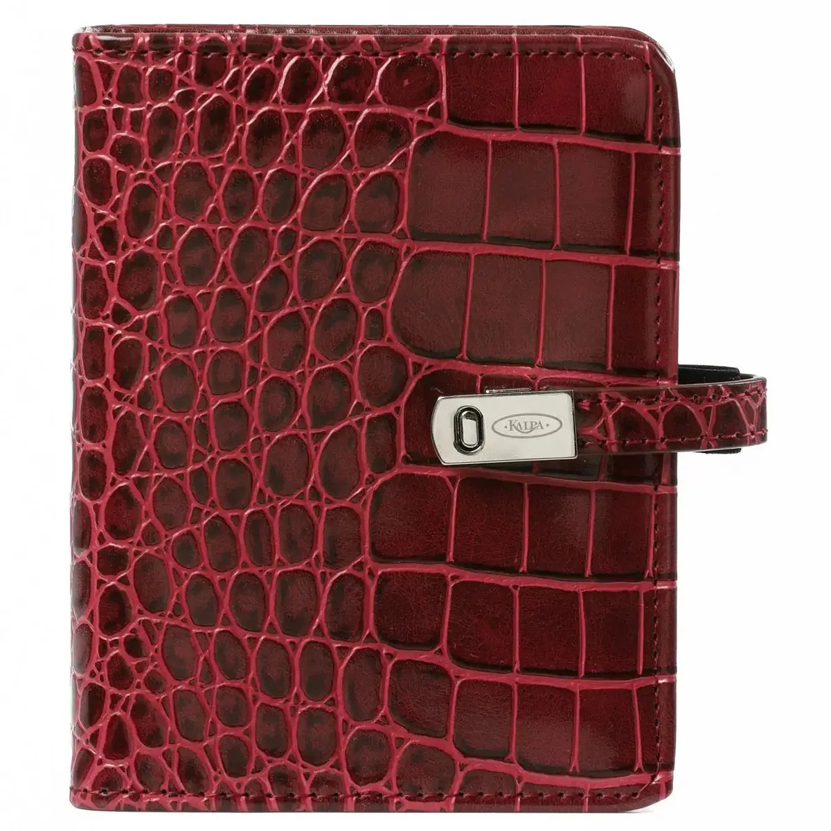 1311-08 hervulbare Pocket Ringband Croco Bourgondië afdrukken 1 week per 2 paginas 2026-2027-2028 de Kalpa en Croco Mulberry – photo produit