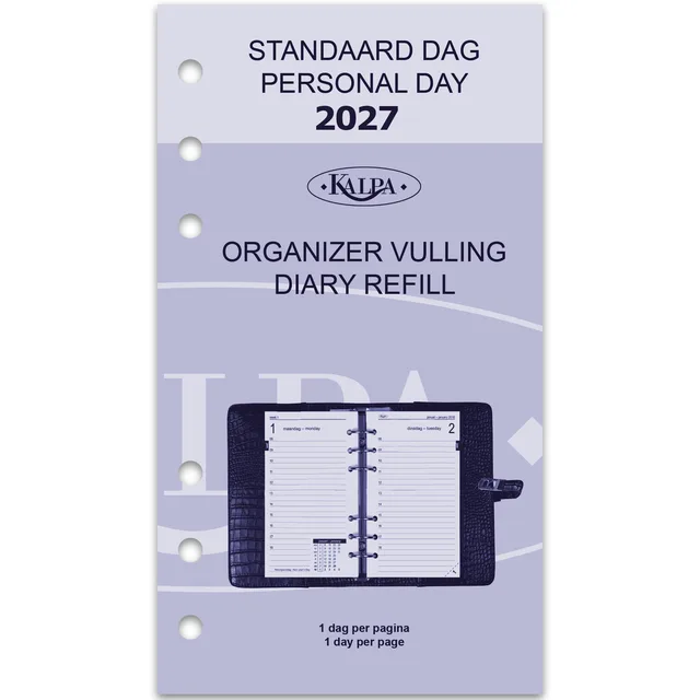 Agendavulling 2027 Kalpa Personal 1dag/1pagina van Kalpa – productfoto