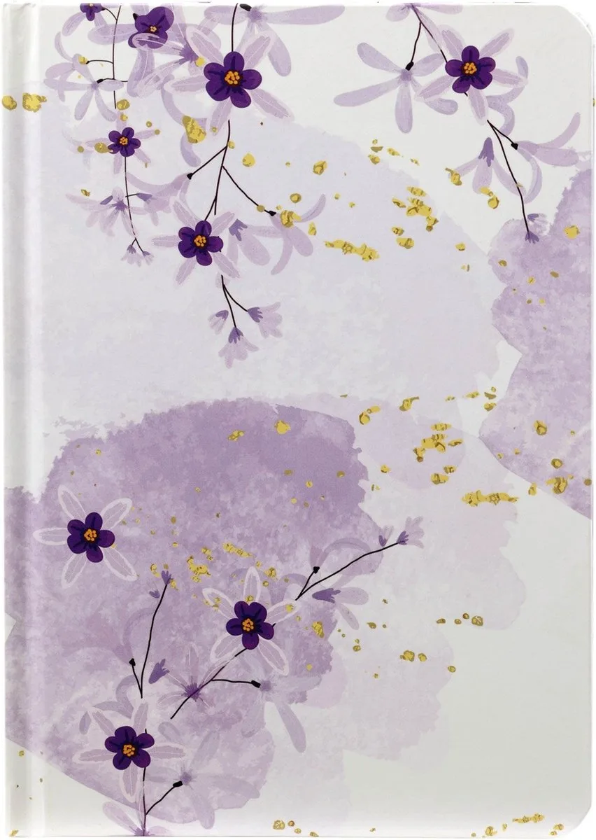 BV474-1 A5 notitieboek Paarse bloem 145x205 198 st van Kalpa in Wit – productfoto