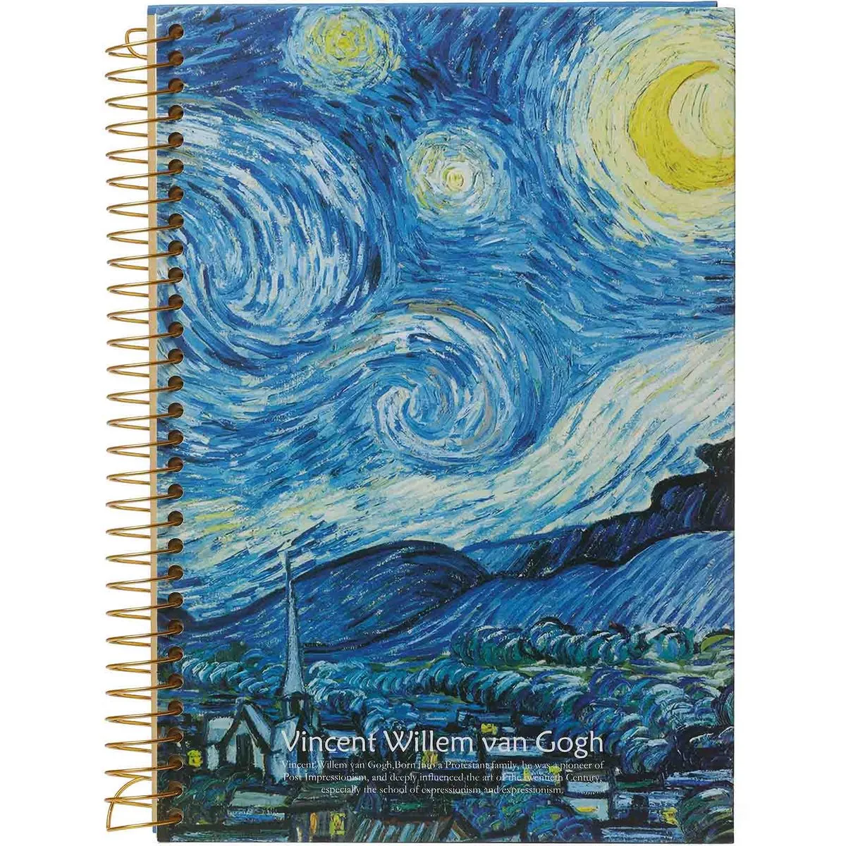 D5346-3 a4 notitieboek met spiraal Van Gogh-dorp de Kalpa en Blanc – photo produit