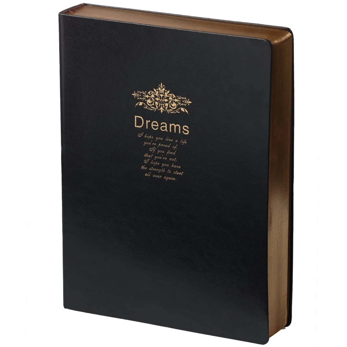 D6030 Kalpa Dreams A4 vintage lederen dagboek Extra vinkje goud trim de Kalpa en Blanc – photo produit