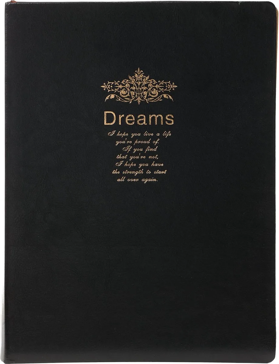 D6032 A4 Kalpa Dreams vintage notitieboek Goudversiering Zwart van Kalpa in Wit – productfoto
