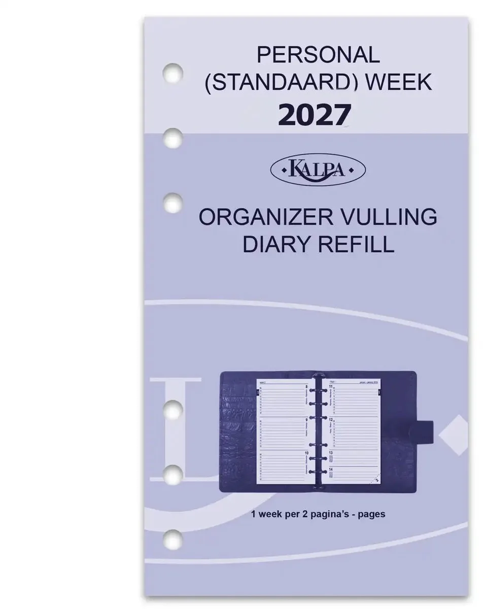 Kalpa 6217-27 170 x 95 mm Personal Agendabinder Vulling Week NL EN 2027 fra Kalpa i Hvid – produktbillede